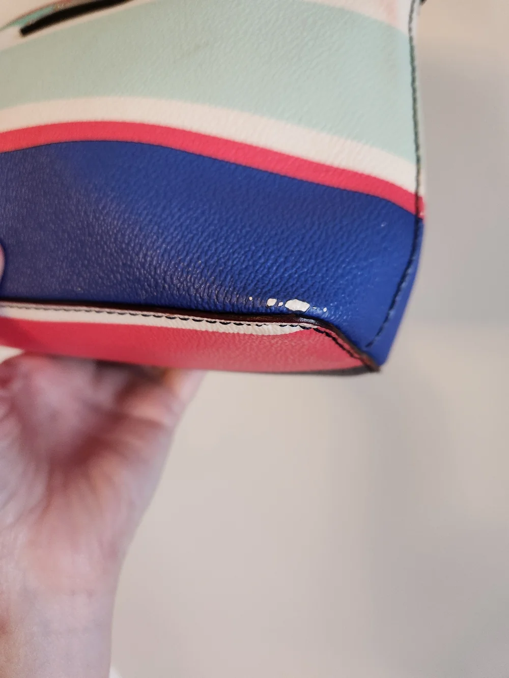 Kate Spade Striped Crossbody Bag in Mint, Navy & Coral